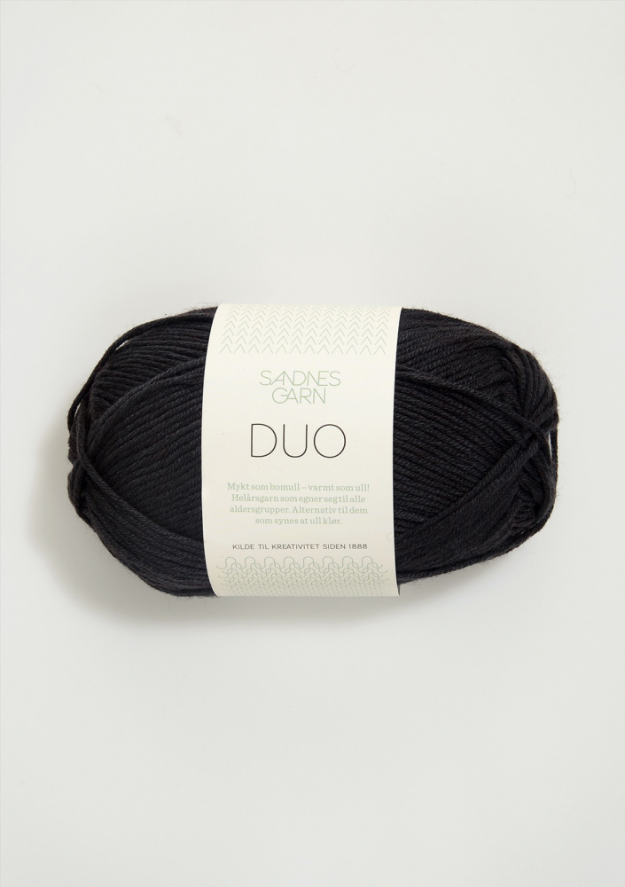 Sandnes Duo 1099 Svart Garn Saturnia Garn